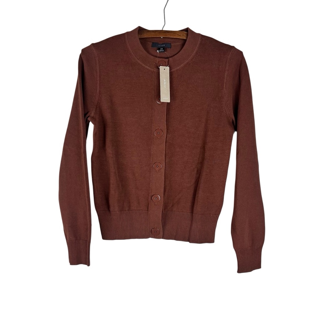 J. Crew‎ black label Women’s Chocolate Brown Button up Cardigan NEW SZ XS